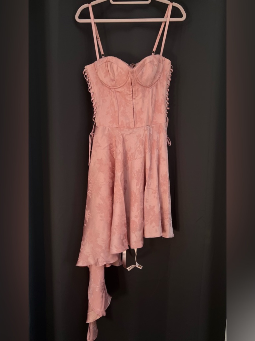House of CB; Lola Blush Pink Lace-Up Bustier Dress - Picture 2 of 6